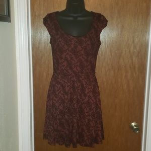Black and Red Rose Dress
